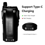 Baofeng UV-82 BL-8 akumuliatorius 2800/3800/4200mAh su Type-C įkrovimu racijai