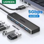 UGREEN USB 3.0 &scaron;akotuvas su 4 prievadais ir USB-C adapteriu pelei, klaviatūrai, MacBook, Xbox bei PS5