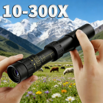 Monokuliaras 10-300X40 galingas tolimo atstumo profesionalus HD prizminis ne&scaron;iojamas žiūronas turizmui ir medžioklei