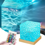 Vandenyno bangų aurora projektorius su USB ir nuotoliniu valdymu, RGB 16 spalvų naktinė lempa