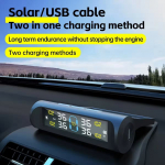 Automobilio padangų slėgio kontrolės sistema su 4 i&scaron;oriniais sensoriais ir saulės energija