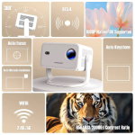 Magcubic L018 Android14 1080P 650ANSI projektorius su automatine trapecijos korekcija, WiFi6 ir BT5.4, ne&scaron;iojamas kino ir lauko projektorius