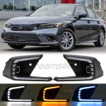 3 spalvų LED DRL dienos &scaron;viesos Honda Civic 2022 2023 su dinaminiu posūkio signalu