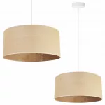 Kabantysis lubinis &scaron;viestuvas &bdquo;Light Home&ldquo; JUTA 2450/40, vieno &scaron;viesos &scaron;altinio, apvalus smėlio spalvos medžiaginis gaubtas, 40 cm