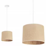 Kabantis lubinis &scaron;viestuvas &bdquo;Light Home JUTA 2450/20&ldquo; su viengubu boho stiliaus tekstiliniu gaubtu, juodas ir smėlio spalvos