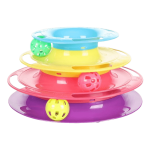 Flamingo Bagera Tower + Balls žaislas katėms su kamuoliukais, 24x13 cm
