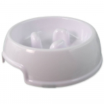 Dog Fantasy Slow Feeder dubenėlis &scaron;unims lėtam maitinimui, baltas, 18 cm