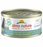 Almo Nature HFC Complete Makrelė su Saldiuoju Bulve, konservai suaugusiems katėms, 70 g