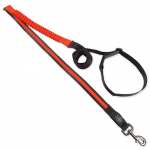 Dog Fantasy nailoninė pavadėlė su USB LED ap&scaron;vietimu bėgimui, oranžinė, 2,5x180-250 cm