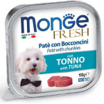 Monge Fresh Tuna pa&scaron;tetas su gabaliukais visų veislių &scaron;unims, 100 g