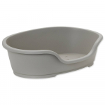 Dog Fantasy Plastic Bed plastikinė guolių lova &scaron;unims, &scaron;ilta pilka, 70x42x22 cm