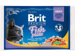 Brit Premium Cat Pouch Fish Plate drėgnas maistas suaugusiems katėms su menke ir la&scaron;i&scaron;a, 4x100 g