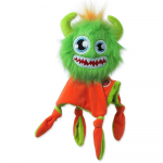 Dog Fantasy Toy Monsters Scarecrow Whistling Furry Green With Blanket pliu&scaron;inis žaislas &scaron;unims, mink&scaron;tas, su cypimu, 28 cm