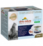 Almo Nature HFC Natural Light Meal konservai katėms su tunu, vi&scaron;tiena ir kumpiu, 4x50 g