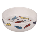 Flamingo Fisk keramikos dubuo katėms, apvalus, M dydis, neslystantis, baltas, 375 ml
