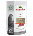 Almo Nature HFC Jelly tunas ir smulki žuvelė drebučiuose suaugusioms katėms, 55 g