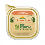 Almo Nature Bio Organic Maintenance pa&scaron;tetas su la&scaron;i&scaron;a konservai suaugusiems &scaron;unims, 100 g
