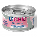LeChat Natural Tuna With Shrimp konservai suaugusiems katams drebučiuose, 80 g
