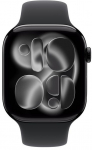 Apple Watch Series 11 GPS 46mm Jet Black Aluminium, Black Sport Band S/M i&scaron;manusis laikrodis