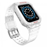 Protect Strap Band skirtas Apple Watch 42/44/45mm &scaron;arvuotas dėklas su dirželiu - skaidrus