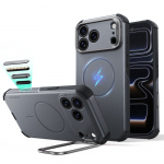Dėklas ESR Cyber Tough Kickstand MagSafe iPhone 17 Pro / 18 Pro, pilkas