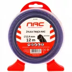 NAC &scaron;e&scaron;iakampė trimerio valo gija, 2,4 mm &times; 12 m
