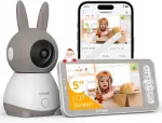Kūdikio monitorius su Wi-Fi kamera, 5 colių LCD ekranu ir 4&times; priartinimu