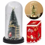 LED kalėdinė dekoracija po stikline kupole, &scaron;ilta balta &scaron;viesa, 21 cm