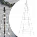 LED &scaron;viečianti Kalėdų eglutė, &scaron;altai balta, 180 cm, 200 lempučių