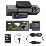 Automobilinė kamera NAVITEL RC3 PRO su 3 kameromis, Full HD, GPS, Wi-Fi ir 128 GB kortele