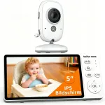Elektroninė kūdikio auklė Boifun su HD kamera, 5 colių LCD ekranu ir naktiniu režimu