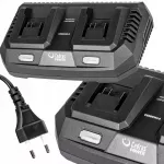 Dvigubas akumuliatorių įkroviklis Cedrus Power+ DCH3.0, 3 A