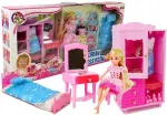 Lėlės baldų rinkinys LEAN Toys su lova, spinta ir tualetiniu staliuku