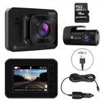Automobilinis vaizdo registratorius NAVITEL RC2 DUAL su dviem kameromis, Full HD ir 16 GB atminties kortele