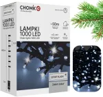 LED kalėdinė girlianda Chomik, &scaron;altai balta, 53 m, 3 vnt.