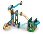 Magnetinių konstruktorių rinkinys su kamuoliukų trasa, 45 vnt., 22 &times; 15 &times; 6 cm