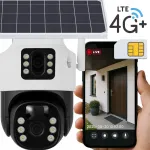 Spreest VCS09-4G V380 PRO GSM saulės energija maitinama 4G LTE PTZ apsaugos kamera