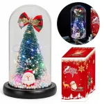 &Scaron;viečianti kalėdinė dekoracija po stiklo gaubtu su LED &scaron;vieselėmis, 21 cm