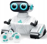 Interaktyvus robotas vaikams su nuotolinio valdymo pulteliu, &scaron;viesos ir garso efektais, 13 &times; 10 &times; 8,5 cm