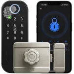 Elektroninė durų rankena Spreest su PIN kodu, kortele ir pir&scaron;to atspaudu, 35&ndash;70 mm