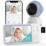 Elektroninė auklė Boifun su Wi-Fi kamera, 5 colių LCD ekranu, 4&times; priartinimu ir 300 m veikimo nuotoliu