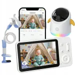 Elektroninė kūdikio auklė ieGeek su Wi-Fi kamera, 5 colių LCD monitoriumi ir naktiniu režimu