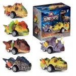 Dinozaurų automobiliukų rinkinys click4TOYS, 6 vnt., su atbulinės eigos pavara