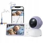 Boifun elektroninė kūdikio auklė su kamera, Wi-Fi ir 5 colių LCD ekranu