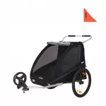 Thule Coaster XT dviračio priekaba dviem vaikams, 2 viename, juoda