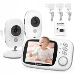 Elektroninė kūdikio auklė Boifun su kamera, 3,2 col. LCD ekranu ir naktiniu režimu