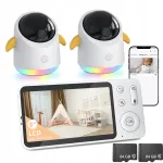 Elektroninė kūdikio auklė su Wi-Fi, kamera, 5 colių LCD ekranu ir naktiniu režimu