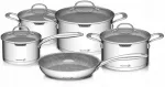 G21 Gourmet Miracle 9 dalių nerūdijančio plieno indų rinkinys su GREBLON&reg; C3+ danga
