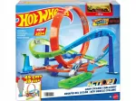 Hot Wheels &bdquo;Zakrętas tornadas&ldquo; lenktynių trasa HTK16 su kilpomis ir &scaron;uoliais