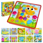Edukacinė spalvota mozaika su smeigtukais vaikams nuo 3 metų, click4TOYS